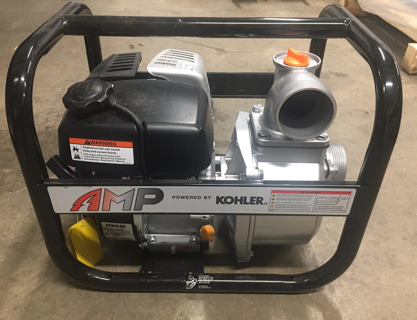 Kohler AMP 6.5HP 3-Inch Semi-Trash Water Pump - 300 GPM with Hose Attachments